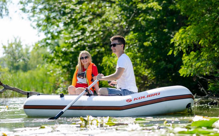 Čln Kolibri K-290 T profi, lamelová podlaha + držiak motora